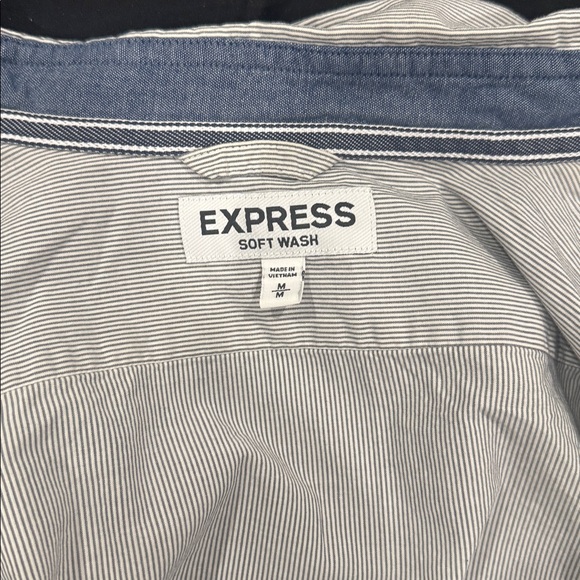 Express Navy and White Striped Shirt - Picture 1 of 2